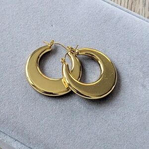 Crescent Gold Plated Hoop Earrings